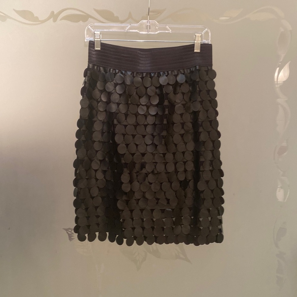 NWT black leather Petit Pois skirt